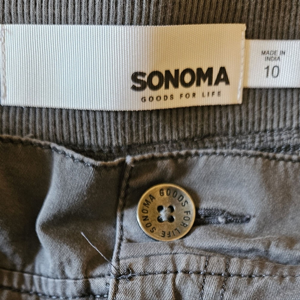 Women's Cargo Pants - Dark Khaki Sonoma Size 10 - Picture 3 of 4